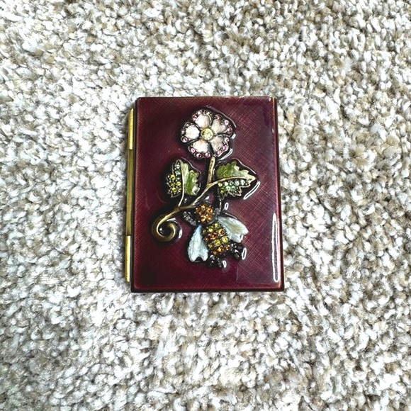 Decorative Jay Strongwater Red Enamel Rhinestone Flower Picture Photo Frame - Picture 1 of 5